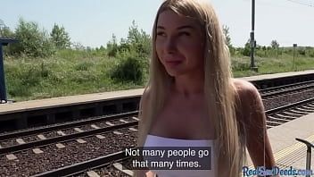 Play Babe4cash POV publicly nailed outdoor at the train station