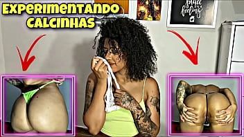 play Naughty brunette trying on her panties punched in the ass